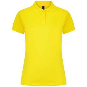Henbury Womens/Ladies Pique Polo Shirt / Yellow